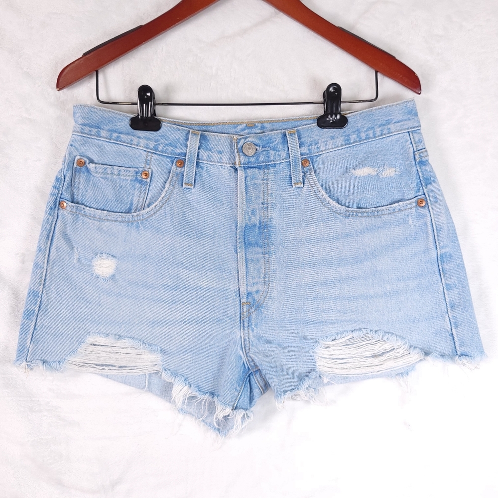 Levi's 501 Distressed Jean Shorts 100% Women 31